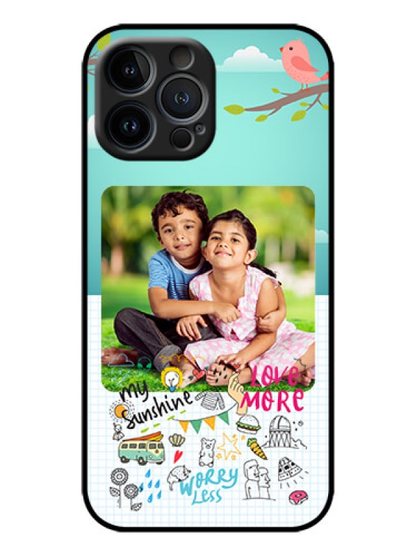 Custom iPhone 13 Pro Max Custom Metal Phone Case - Doodle Love Design