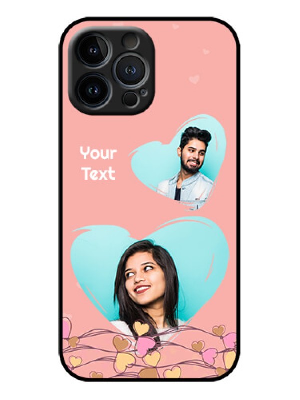 Custom iPhone 13 Pro Max Custom Metal Phone Case - Love Doodle Design