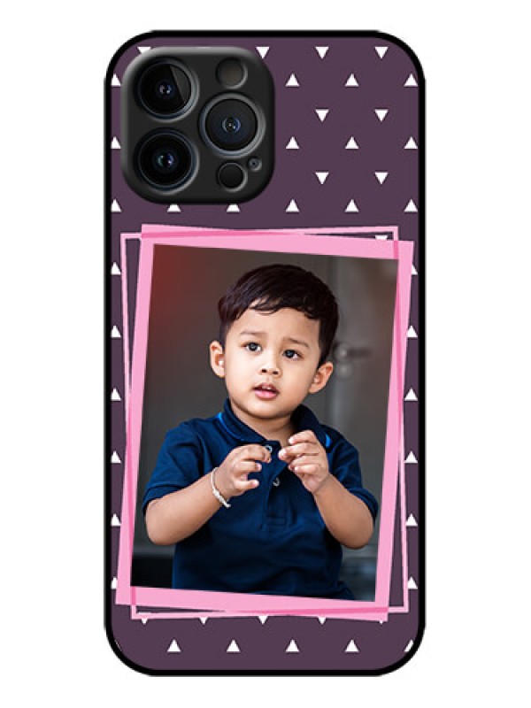 Custom iPhone 13 Pro Max Custom Metal Phone Case - Triangle Pattern Dotted Design