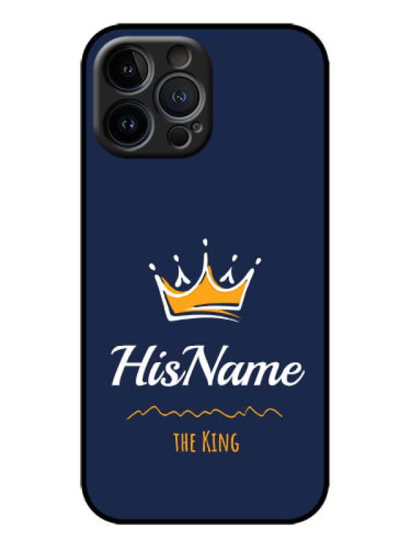 Custom iPhone 13 Pro Max Custom Metal Phone Case - King With Name Design