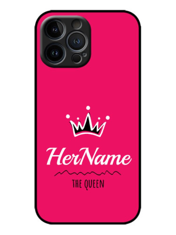Custom iPhone 13 Pro Max Custom Metal Phone Case - Queen With Name Design