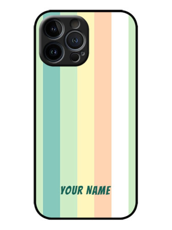 Custom iPhone 13 Pro Max Custom Metal Phone Case - Multi - Colour Stripes Design