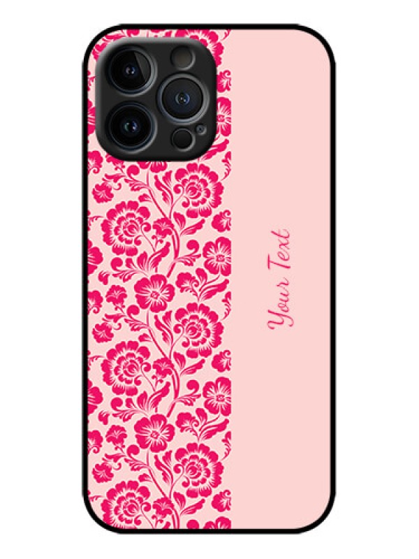 Custom iPhone 13 Pro Max Custom Metal Phone Case - Attractive Floral Pattern Design