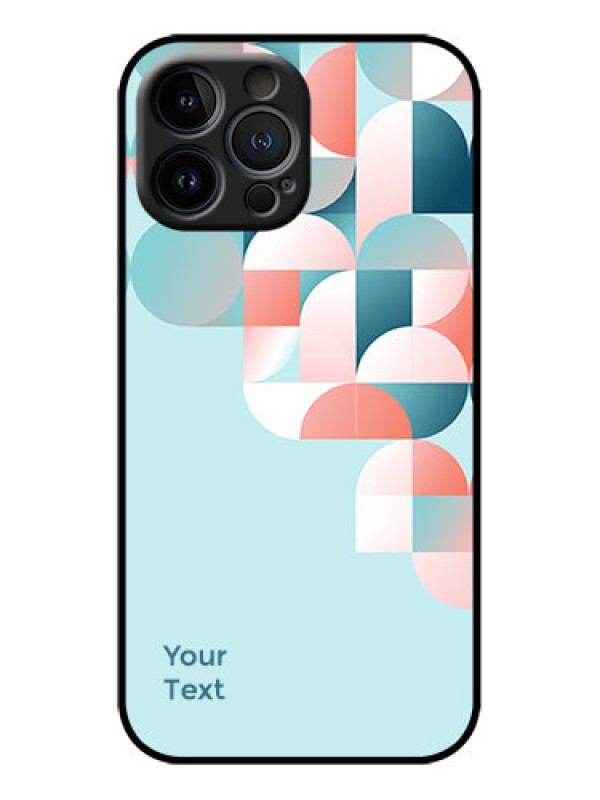 Custom iPhone 13 Pro Max Custom Metal Phone Case - Stylish Semi - Circle Pattern Design