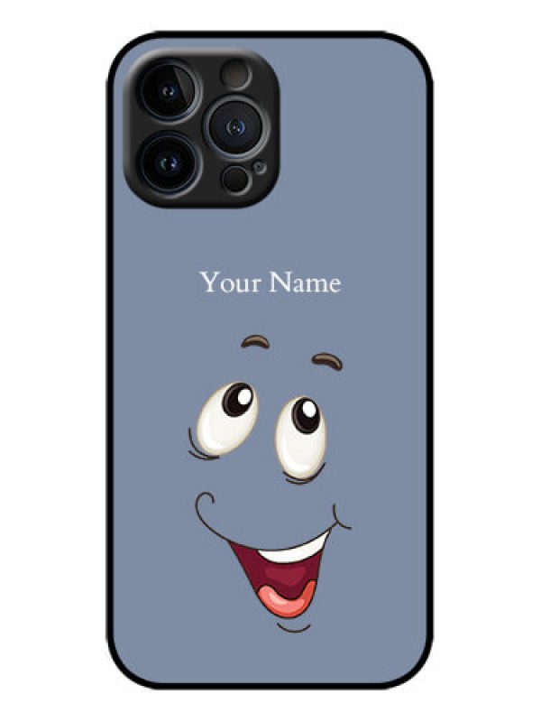Custom iPhone 13 Pro Max Custom Metal Phone Case - Laughing Cartoon Face Design