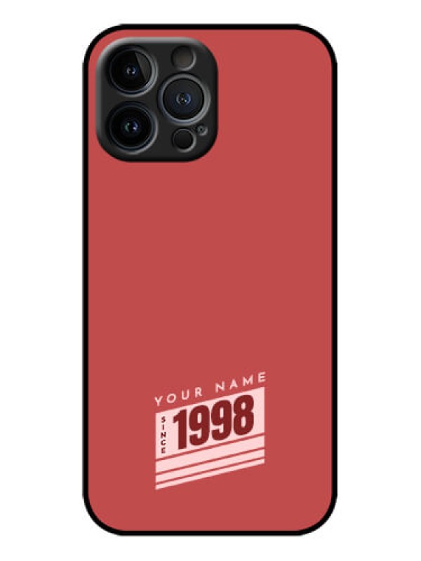 Custom iPhone 13 Pro Max Custom Metal Phone Case - Red Custom Year Of Birth Design