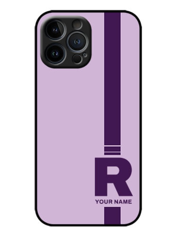 Custom iPhone 13 Pro Max Custom Metal Phone Case - Simple Dual Tone Stripe With Name Design