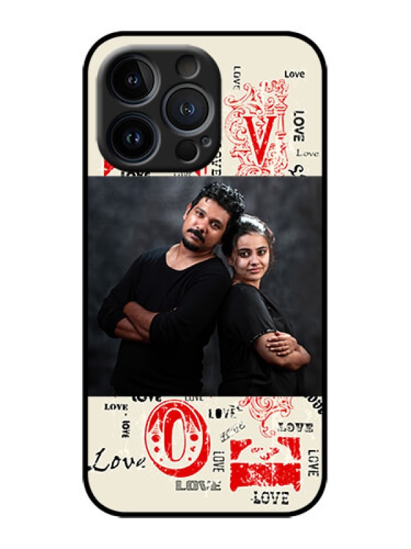 Custom iPhone 13 Pro Custom Metal Phone Case - Trendy Love Design Case