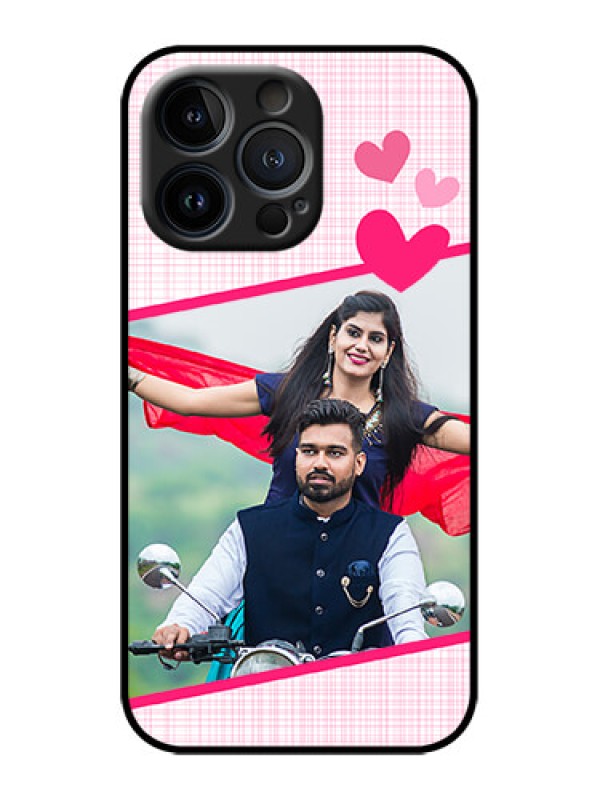 Custom iPhone 13 Pro Custom Metal Phone Case - Love Shape Heart Design