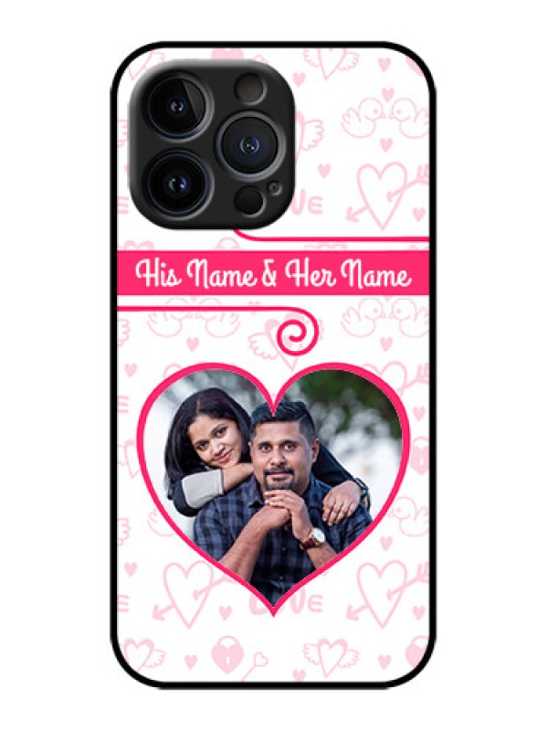 Custom iPhone 13 Pro Custom Metal Phone Case - Heart Shape Love Design