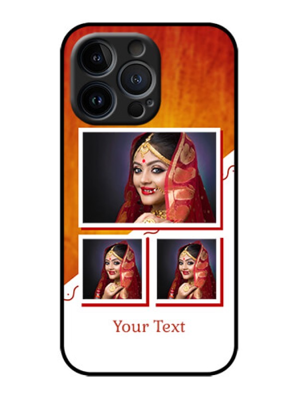 Custom iPhone 13 Pro Custom Metal Phone Case - Wedding Memories Design