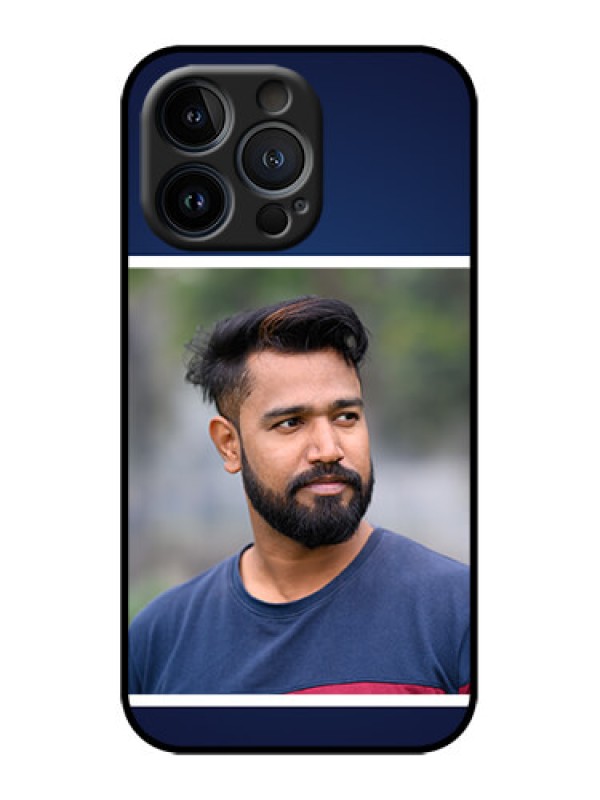 Custom iPhone 13 Pro Custom Metal Phone Case - Simple Royal Blue Design