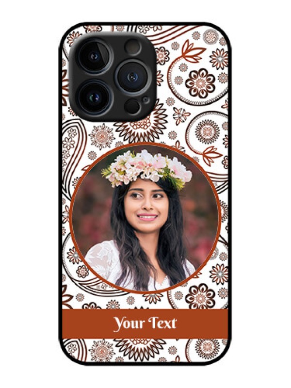 Custom iPhone 13 Pro Custom Metal Phone Case - Abstract Flower Design