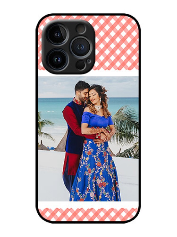 Custom iPhone 13 Pro Custom Metal Phone Case - Pink Pattern Design