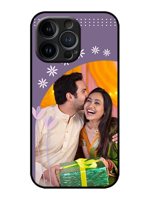 Custom iPhone 13 Pro Custom Metal Phone Case - Lavender Flowers Design