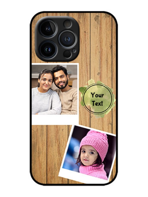 Custom iPhone 13 Pro Custom Metal Phone Case - Wooden Texture Design