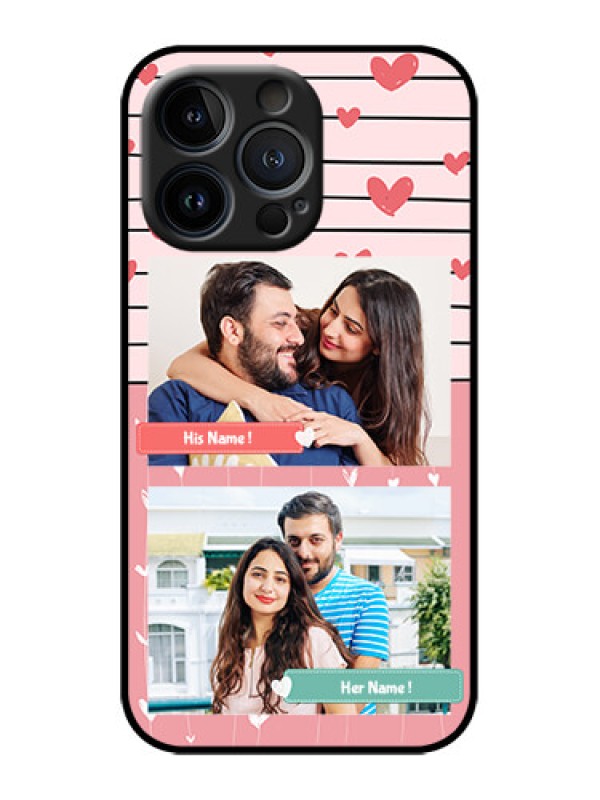 Custom iPhone 13 Pro Custom Metal Phone Case - Photo With Heart Design