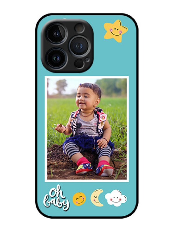 Custom iPhone 13 Pro Custom Metal Phone Case - Smiley Kids Stars Design
