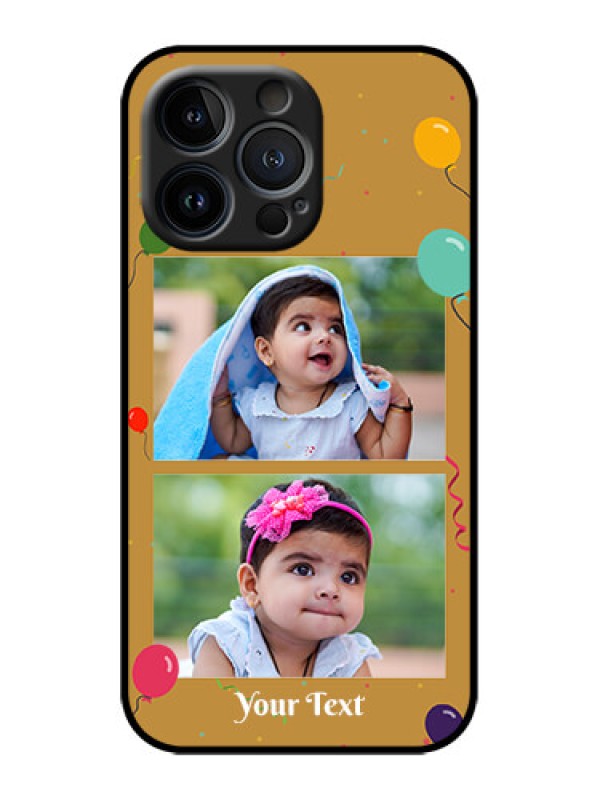 Custom iPhone 13 Pro Custom Metal Phone Case - Image Holder With Birthday Celebrations Design