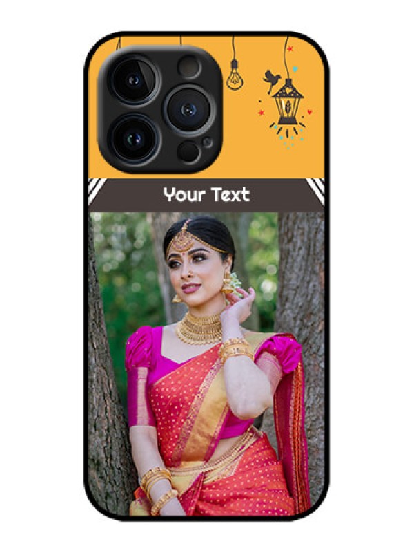 Custom iPhone 13 Pro Custom Metal Phone Case - With Family Picture And Icons