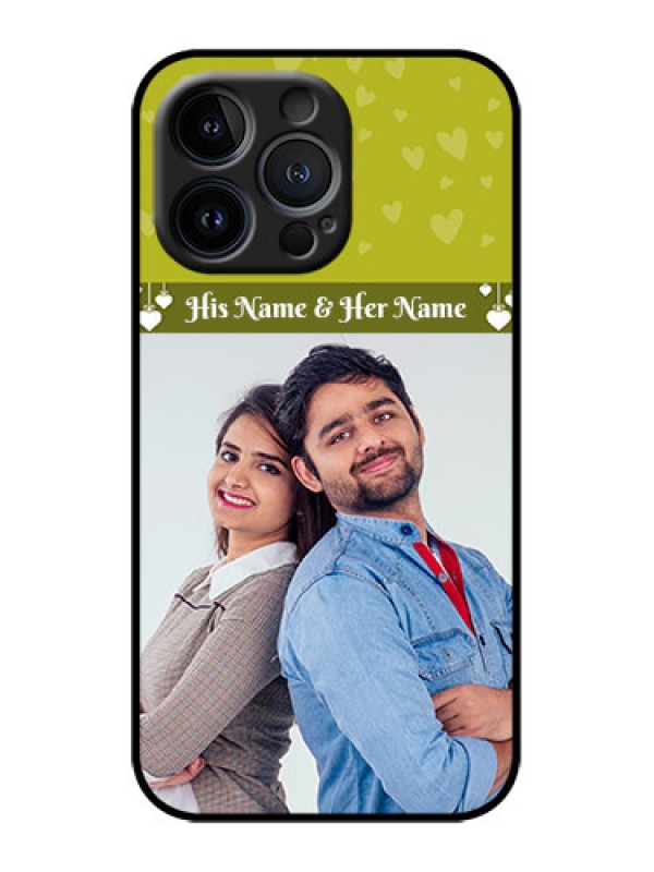 Custom iPhone 13 Pro Custom Metal Phone Case - You and Me Heart Design