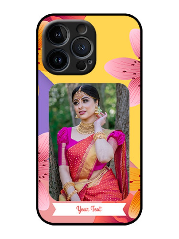 Custom iPhone 13 Pro Custom Metal Phone Case - 3 Image With Vintage Floral Design