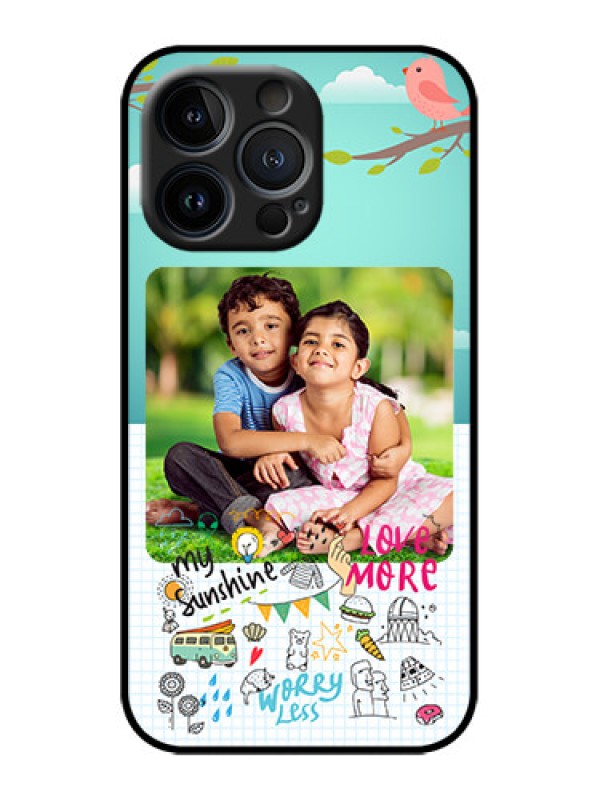 Custom iPhone 13 Pro Custom Metal Phone Case - Doodle Love Design