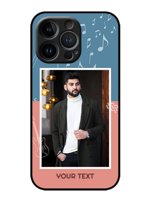 Custom iPhone 13 Pro Custom Metal Phone Case - With Color Musical Note Design