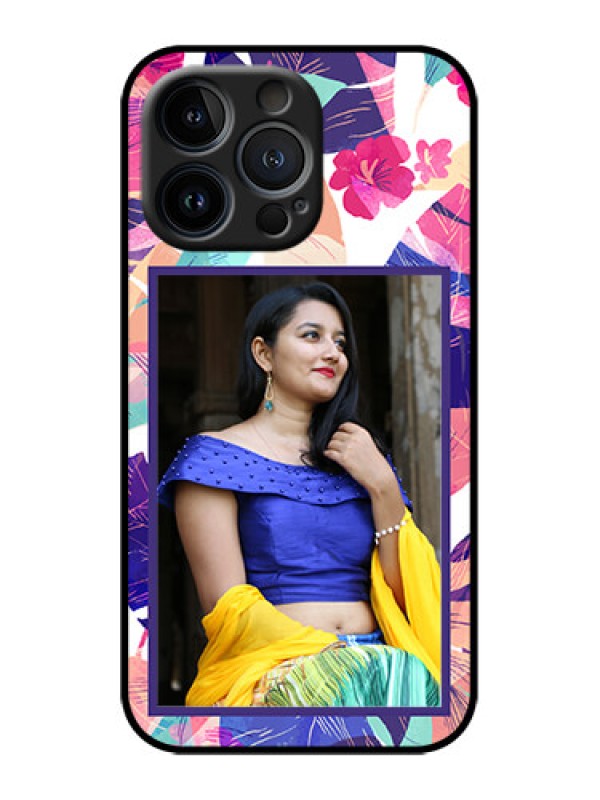 Custom iPhone 13 Pro Custom Metal Phone Case - Abstract Floral Design