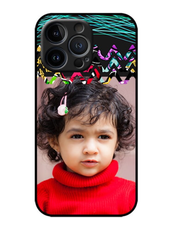 Custom iPhone 13 Pro Custom Metal Phone Case - Neon Abstract Design