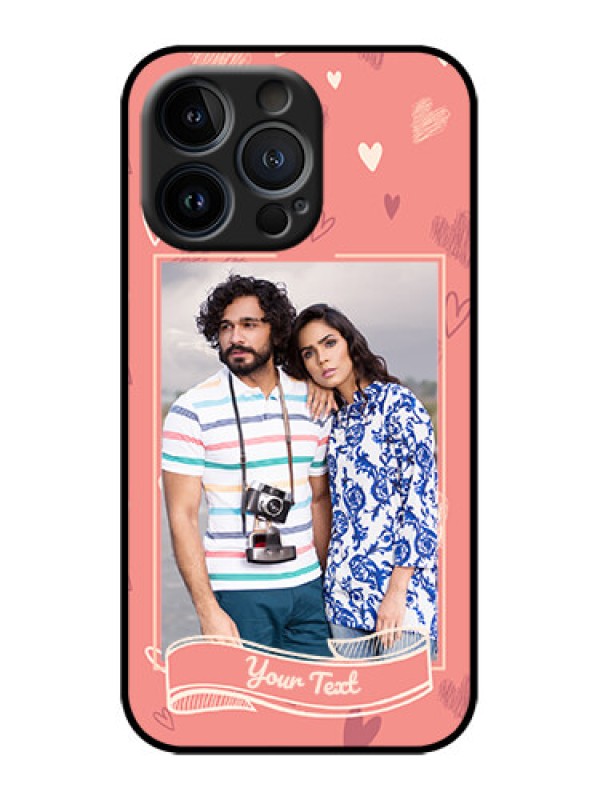 Custom iPhone 13 Pro Custom Metal Phone Case - Love Doodle Art Design