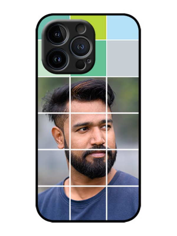 Custom iPhone 13 Pro Custom Metal Phone Case - With White Box Pattern