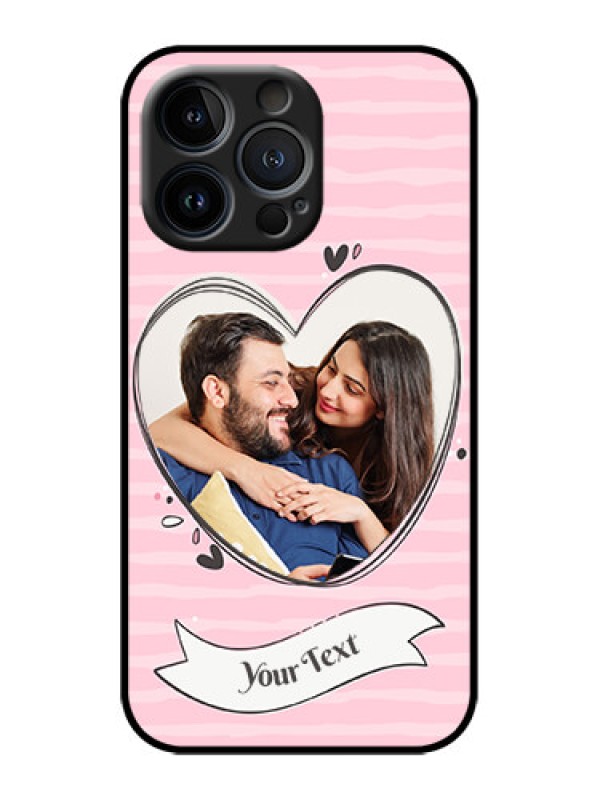 Custom iPhone 13 Pro Custom Metal Phone Case - Vintage Heart Design