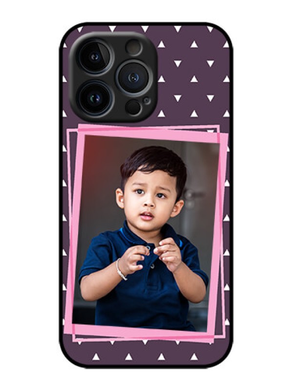 Custom iPhone 13 Pro Custom Metal Phone Case - Triangle Pattern Dotted Design