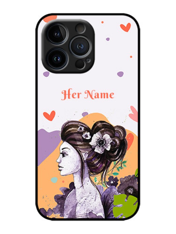 Custom iPhone 13 Pro Custom Metal Phone Case - Woman And Nature Design