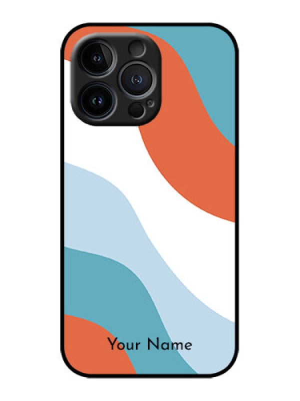 Custom iPhone 13 Pro Custom Metal Phone Case - Coloured Waves Design