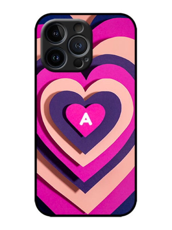 Custom iPhone 13 Pro Custom Metal Phone Case - Cute Heart Pattern Design