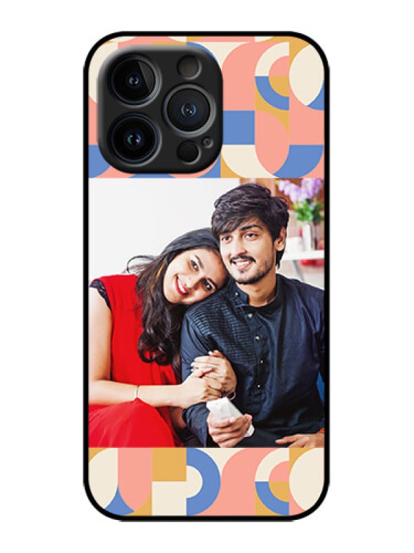 Custom iPhone 13 Pro Custom Metal Phone Case - Semi - Circle Maze Pattern Design