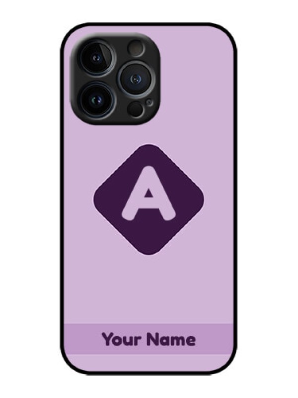 Custom iPhone 13 Pro Custom Metal Phone Case - Custom Letter In Curved Badge Design