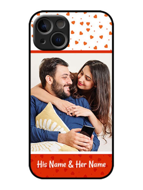 Custom iPhone 13 Custom Metal Phone Case - Orange Love Symbol Design