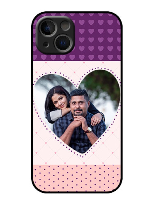 Custom iPhone 13 Custom Metal Phone Case - Violet Love Dots Design