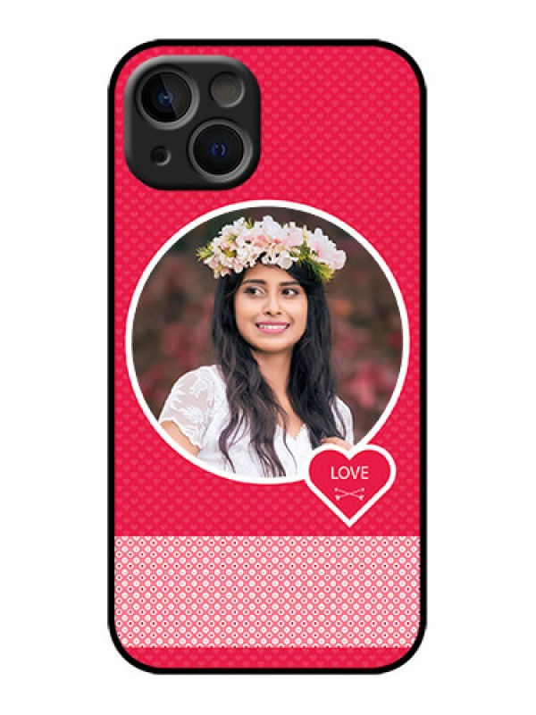 Custom iPhone 13 Custom Metal Phone Case - Pink Color Pattern Design