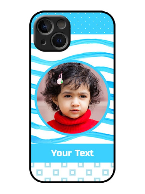 Custom iPhone 13 Custom Metal Phone Case - Simple Blue Case Design