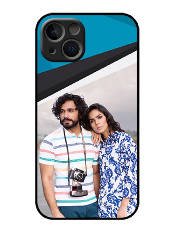 Custom iPhone 13 Custom Metal Phone Case - Simple Pattern Photo Upload Design