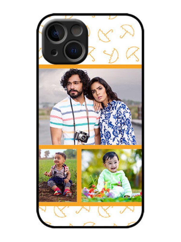 Custom iPhone 13 Custom Metal Phone Case - Yellow Pattern Design