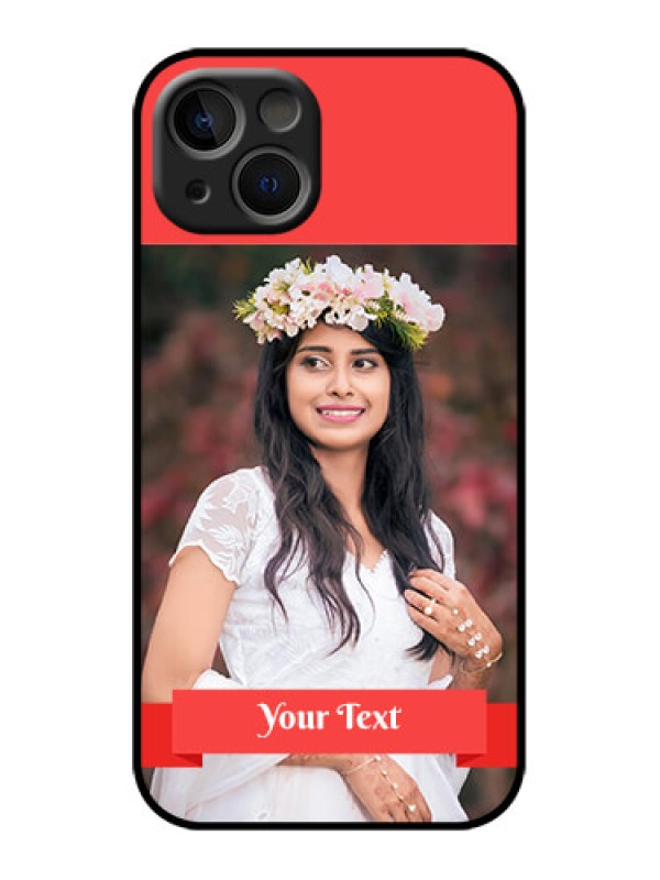 Custom iPhone 13 Custom Metal Phone Case - Simple Red Color Design