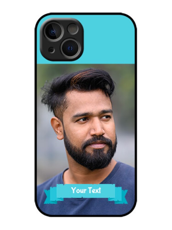 Custom iPhone 13 Custom Metal Phone Case - Blue Color Design