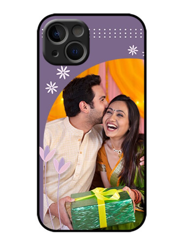 Custom iPhone 13 Custom Metal Phone Case - Lavender Flowers Design