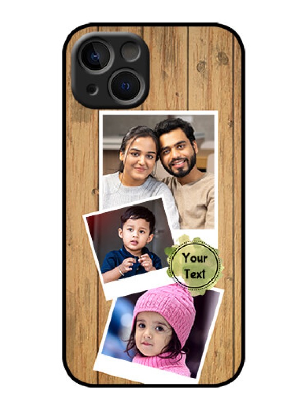 Custom iPhone 13 Custom Metal Phone Case - Wooden Texture Design