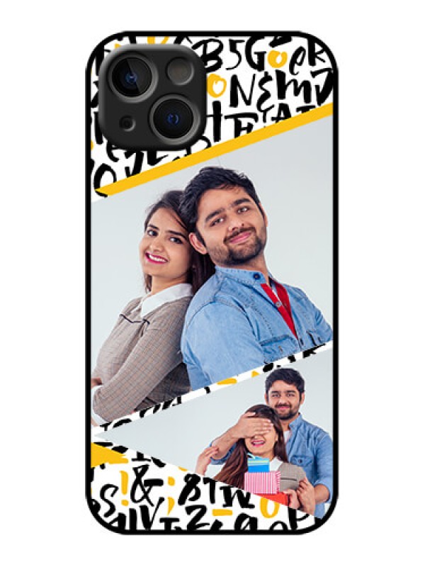 Custom iPhone 13 Custom Metal Phone Case - Letters Pattern Design